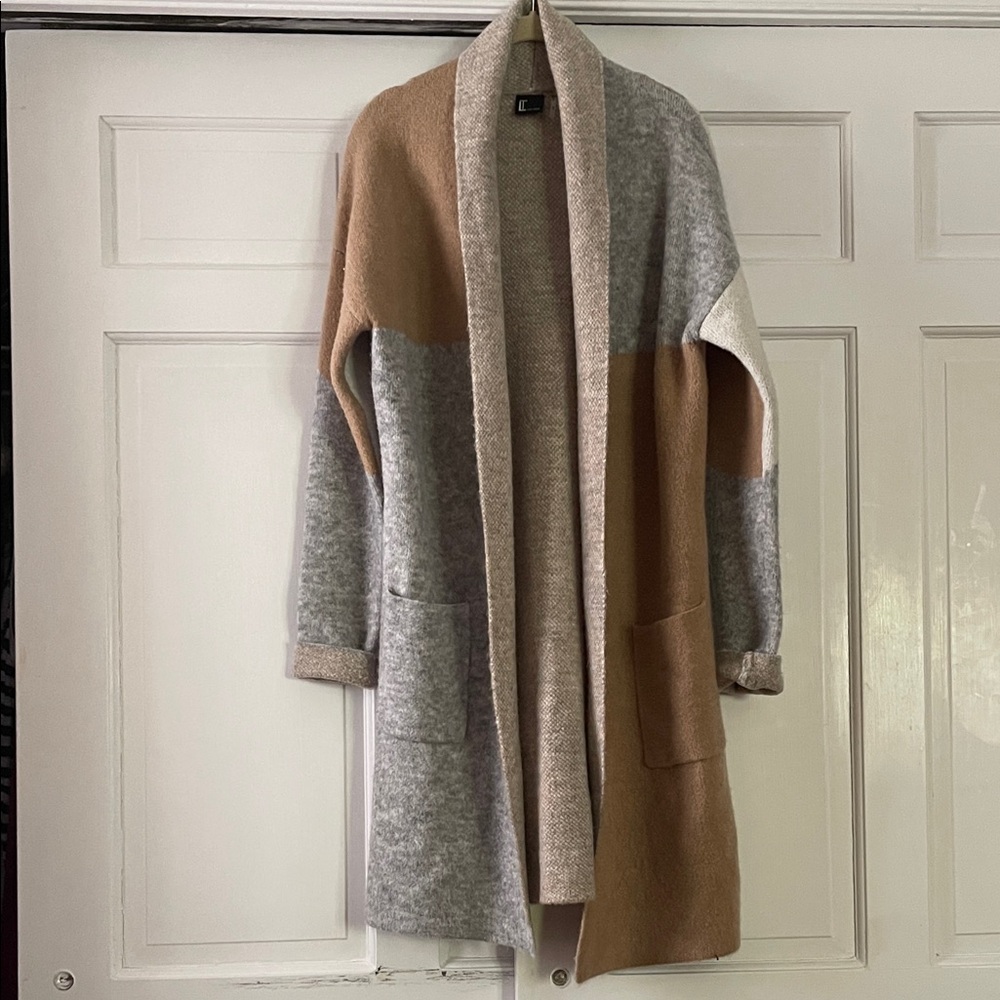 Love Token Colorblock Open Front Cardigan
